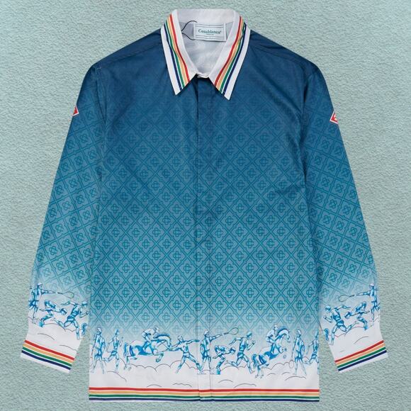 Casablanca Long Sleeve Shirt Blue - Picture 1 of 5